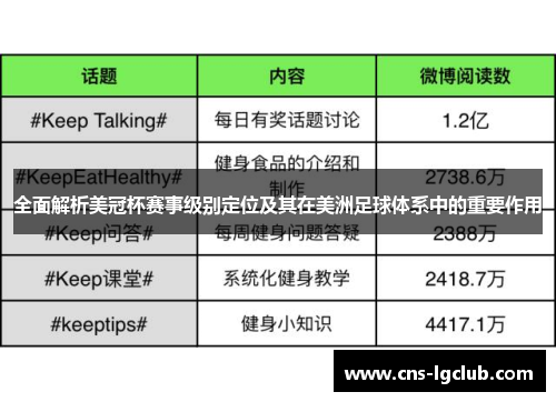 全面解析美冠杯赛事级别定位及其在美洲足球体系中的重要作用